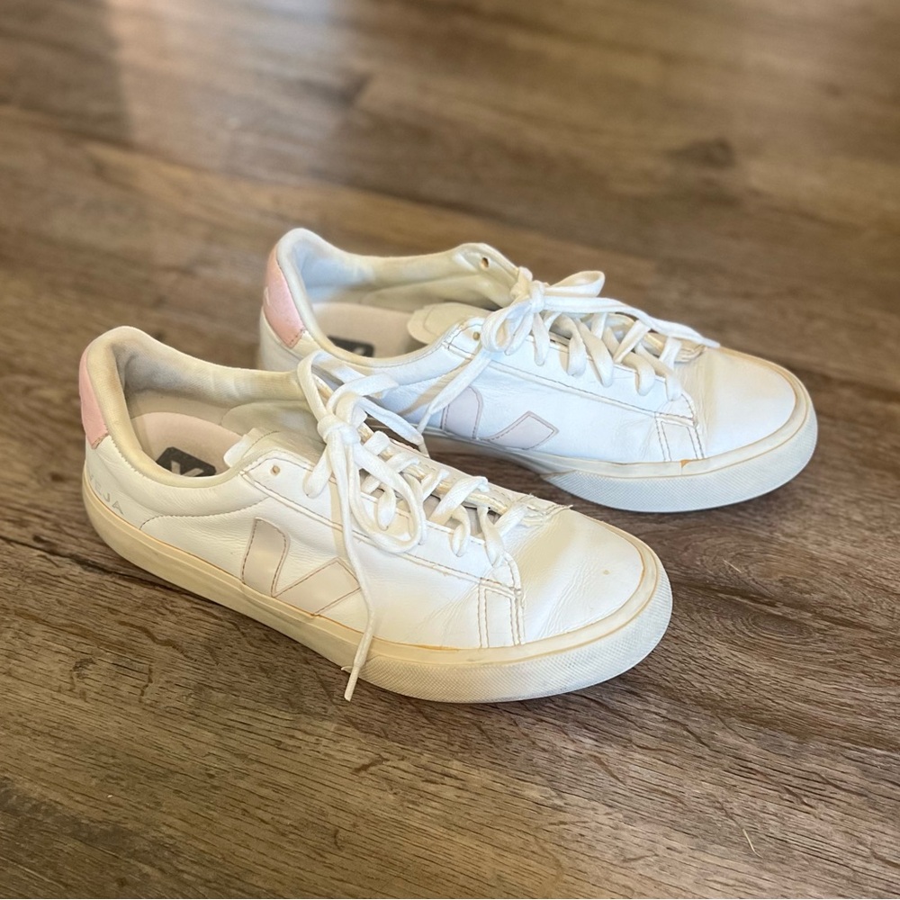 Veja White and Pink Women's Sneakers
